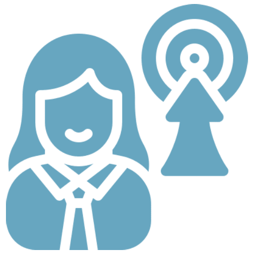 Icon of a person with a star, symbolizing achievement or recognition.