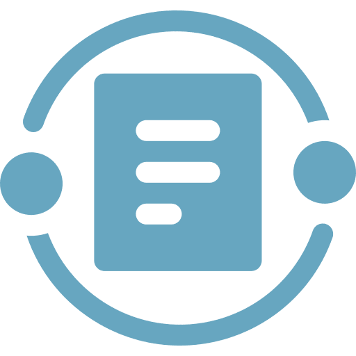 A simple blue square with a small white circle in the top left corner.